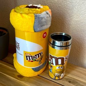 M & M Store fleece throw blanket and Insulated Tumbler Set